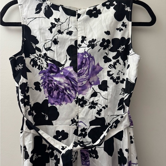 Wedtrend Floral Sleeveless Dress - Black and Purple - Picture 4 of 5